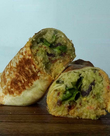 Creamy bulgur avocado wrap