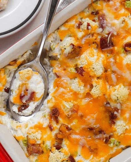 Keto Cauliflower Cheese Casserole