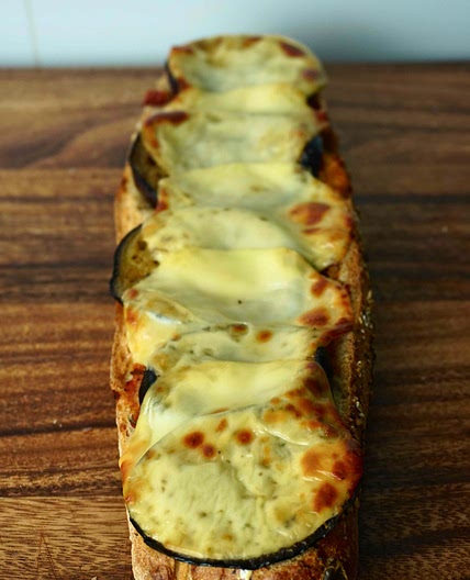 Cheesy eggplant boat