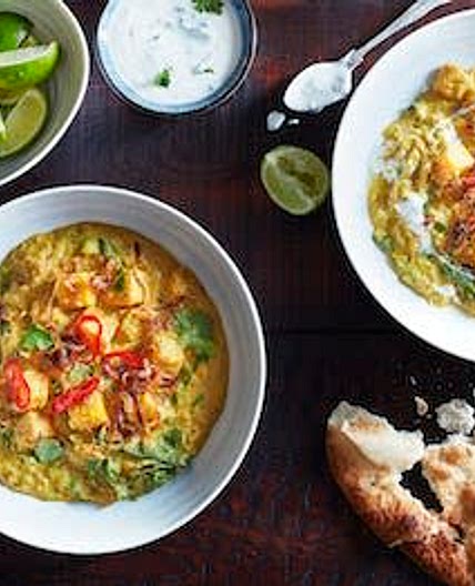 Red lentil and squash curry