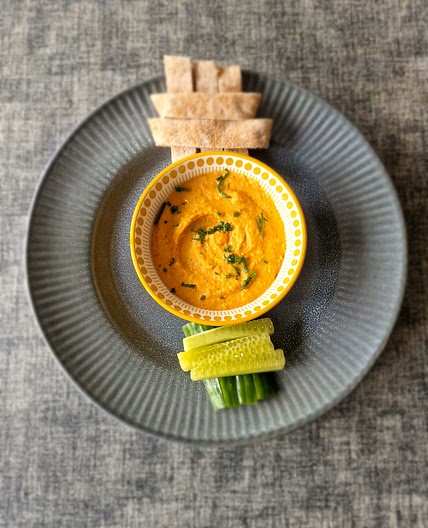 Red lentil and sweet potato hummus