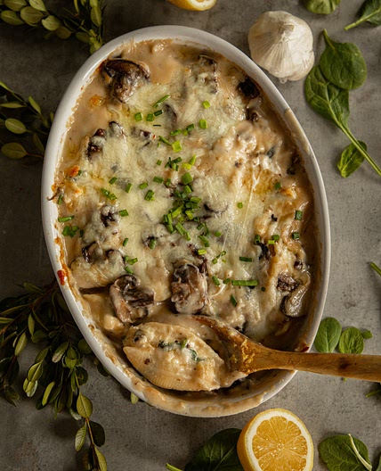Lemon Chicken & Mushroom Stuffed Shells — Under A Tin Roof