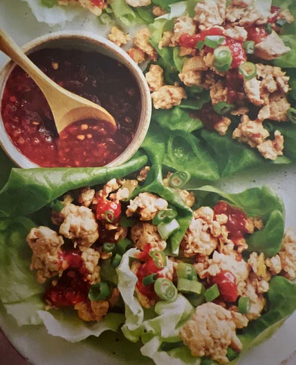 Chili-Garlic-Sauced Turkey Lettuce Wraps