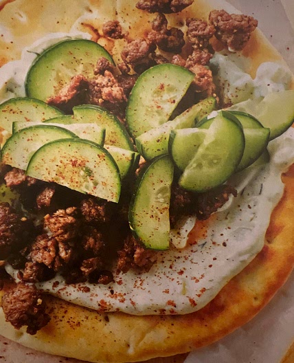 Sumac-Spiced Ground Lamb with Tzatziki Sauce