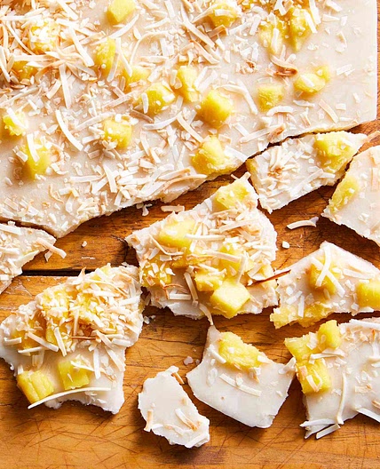 Vegan Frozen Pineapple & Coconut Yogurt Bark