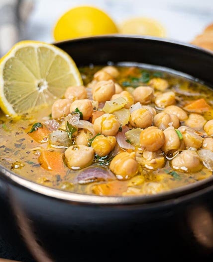 Greek Chickpea Soup with Lemon (Revithia),,,
