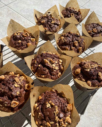 Double chocolate hazelnut muffins 🍫