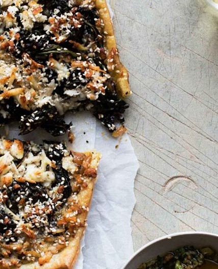 Halloumi, lemon & caramelised onion pie