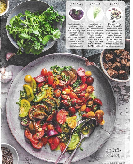Tomato Salad with Tarragon Pesto & Pumpernickel Croutons
