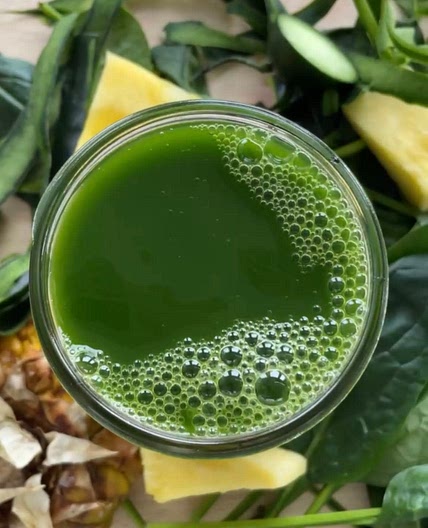 Green  Juice Recipe- pineapple cucumber spinach 