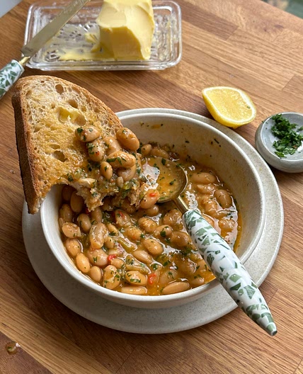 Herby Brothy Butter Beans Recipe - the perfect winter recipe