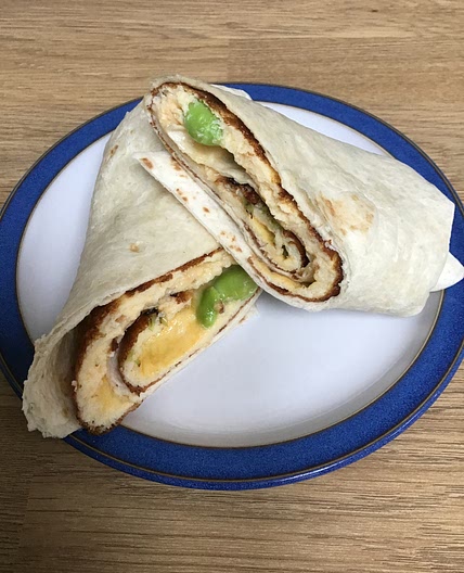 Pea frittata wraps