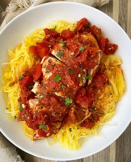 Spaghetti Squash with Chicken Mariana