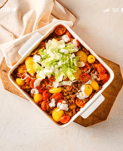 Ovenschotel met gyros en krieltjes 