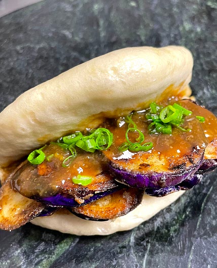 Miso Garlic Eggplant Bao
