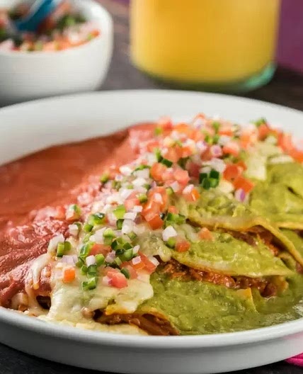 Enchiladas de Res Divorciadas
