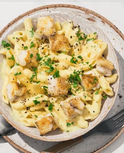 Fisch-Pasta mit Petersilie
