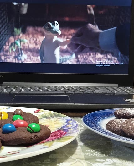 Chocolate cookies with ememdems candies