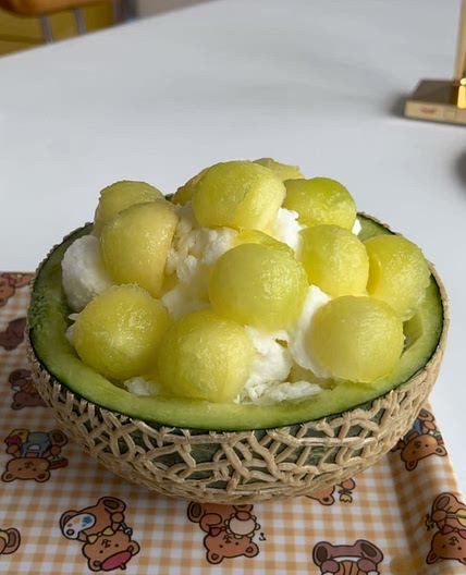Super easy melon shaved ice 🍈🍧