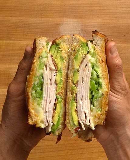 Turkey and roasted pepper panini