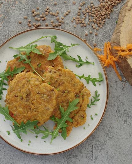 Lentil & carrot fritter