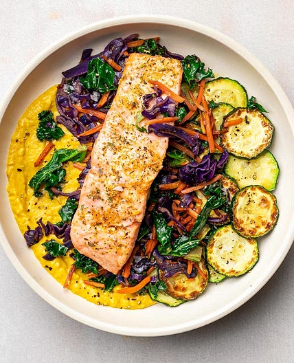 Rainbow Salmon Curry Bowl