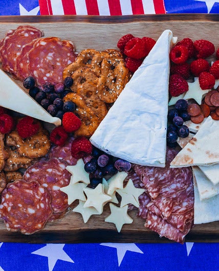 Patriotic Cheese Platter for the Fourth of July