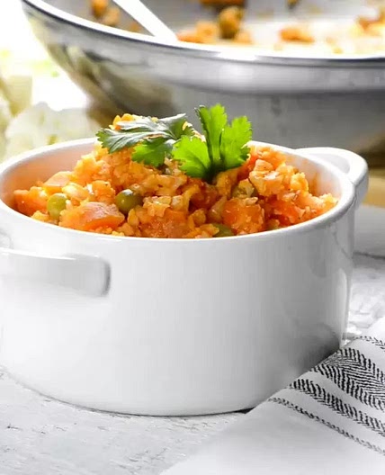 “Arroz” de Coliflor a la Mexicana