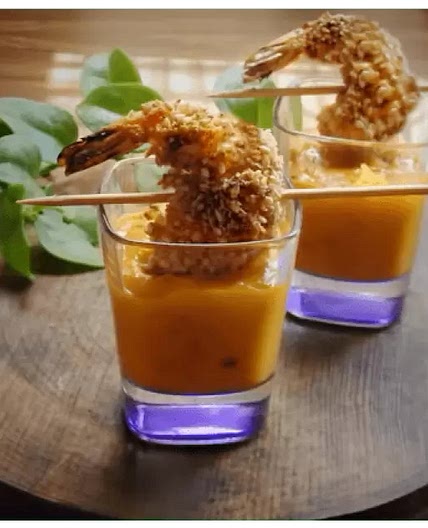 Camarones con Tempura y Panko en Salsa de Mango al Chipotle