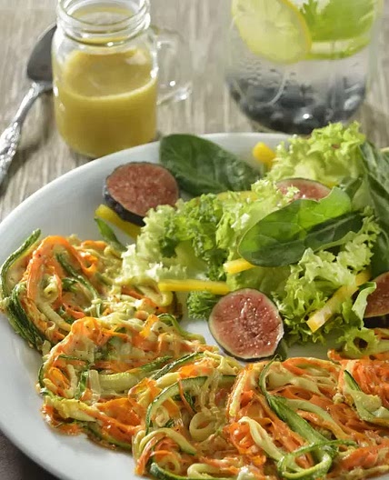 Tortitas de Zanahoria y Calabaza al Horno con Ensalada
