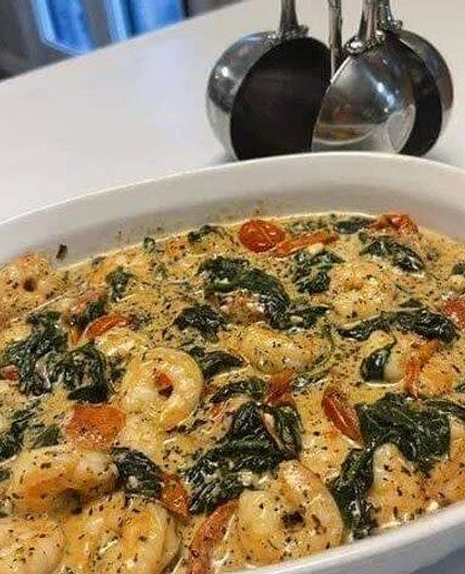 CREAMY TUSCAN SHRIMP (KETO FRIENDLY