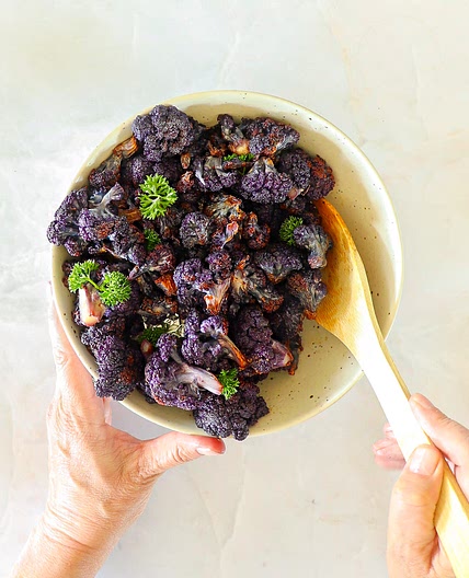 Oven Roasted Purple Cauliflower