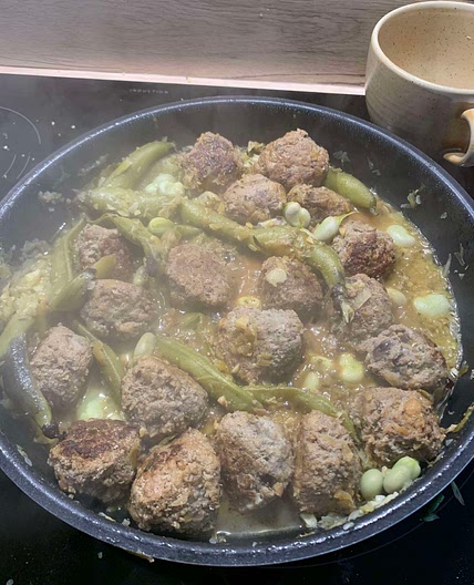 Beef meatballs with fava beans & lemon