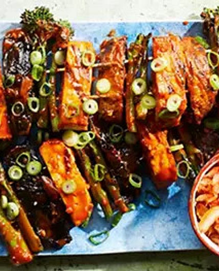 Korean-style mushroom & tofu kebabs