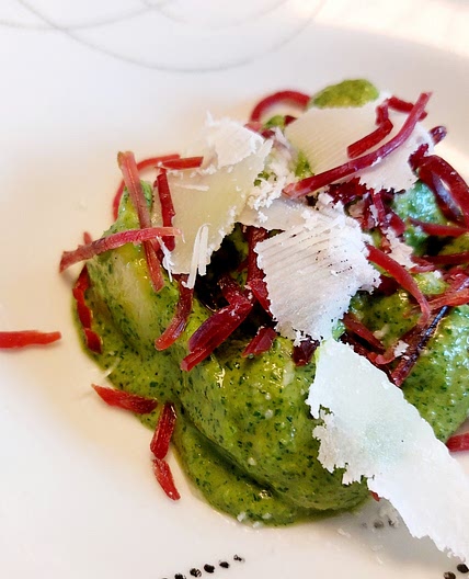 Gnocchi - Rucola pesto, bresaola and parmesan flakes