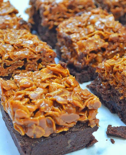Caramel cornflake Brownies 