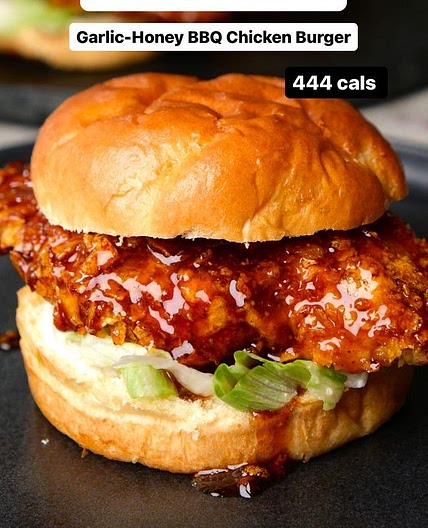 Garlic-Honey BBQ Chicken Burger😍😍