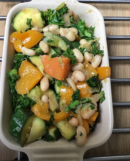 Spring veg and butter bean stew