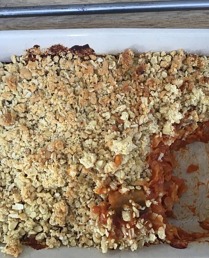 Cheesy lentil crumble