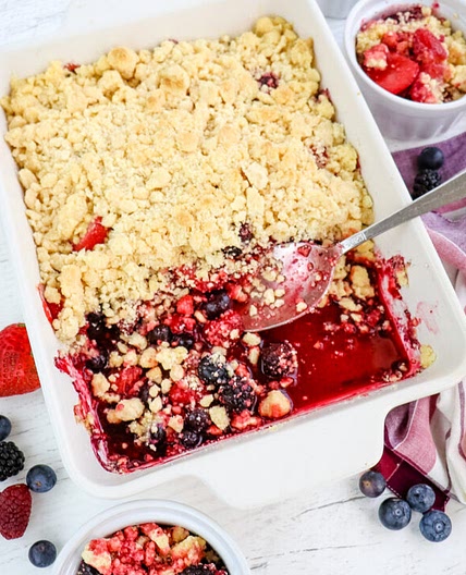 Mixed Berry Cobbler with Cake Mix