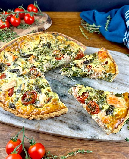 Salmon and Asparagus Quiche