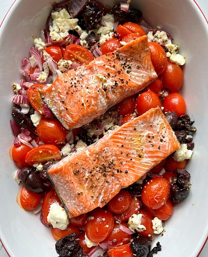 Baked Feta Salmon Dish