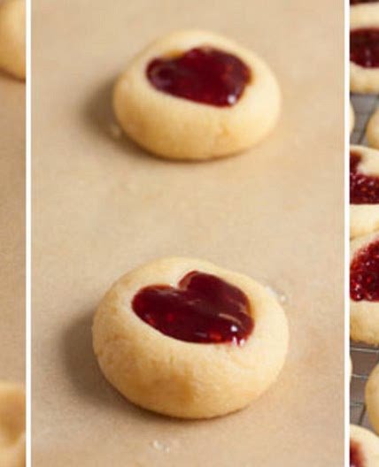 Cornmeal Cookies with Jam Hearts