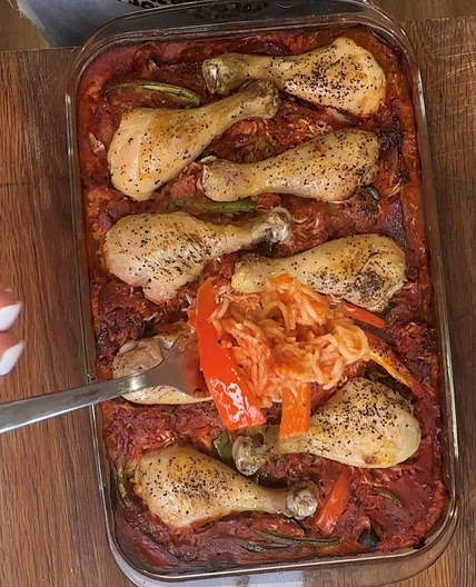 Chicken fajitas rice bake