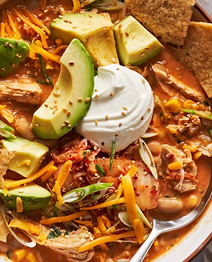 Creamy Gochujang White Chicken Chili