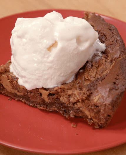 Peanut Butter Swirl Brownies & Homemade Ice Cream