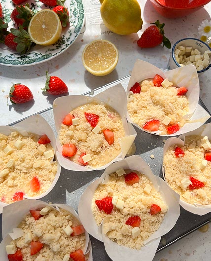 Strawberry White Choc Muffins 