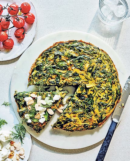 Baked courgette and herb frittata recipe