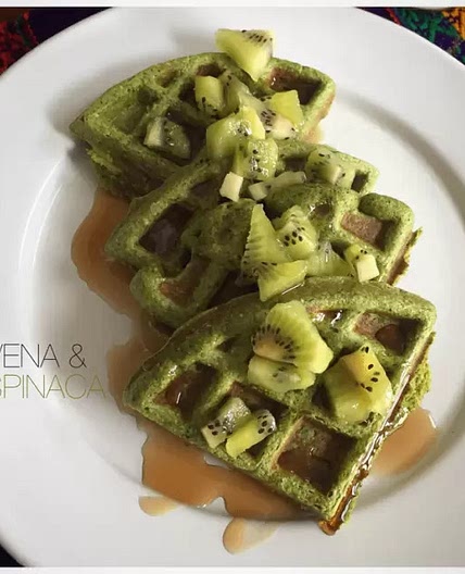 Waffles de Avena y Espinaca