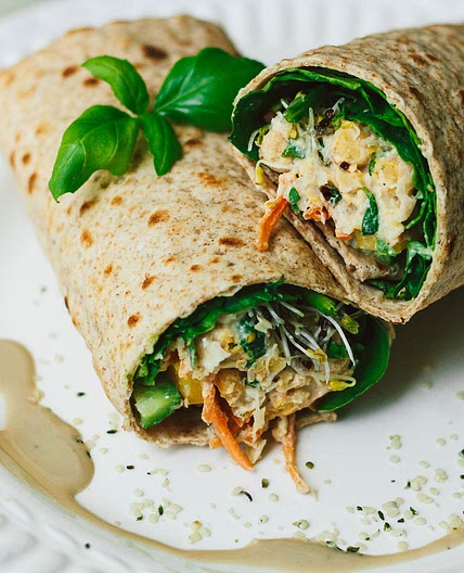 Tahini Chickpea Lentil Wraps